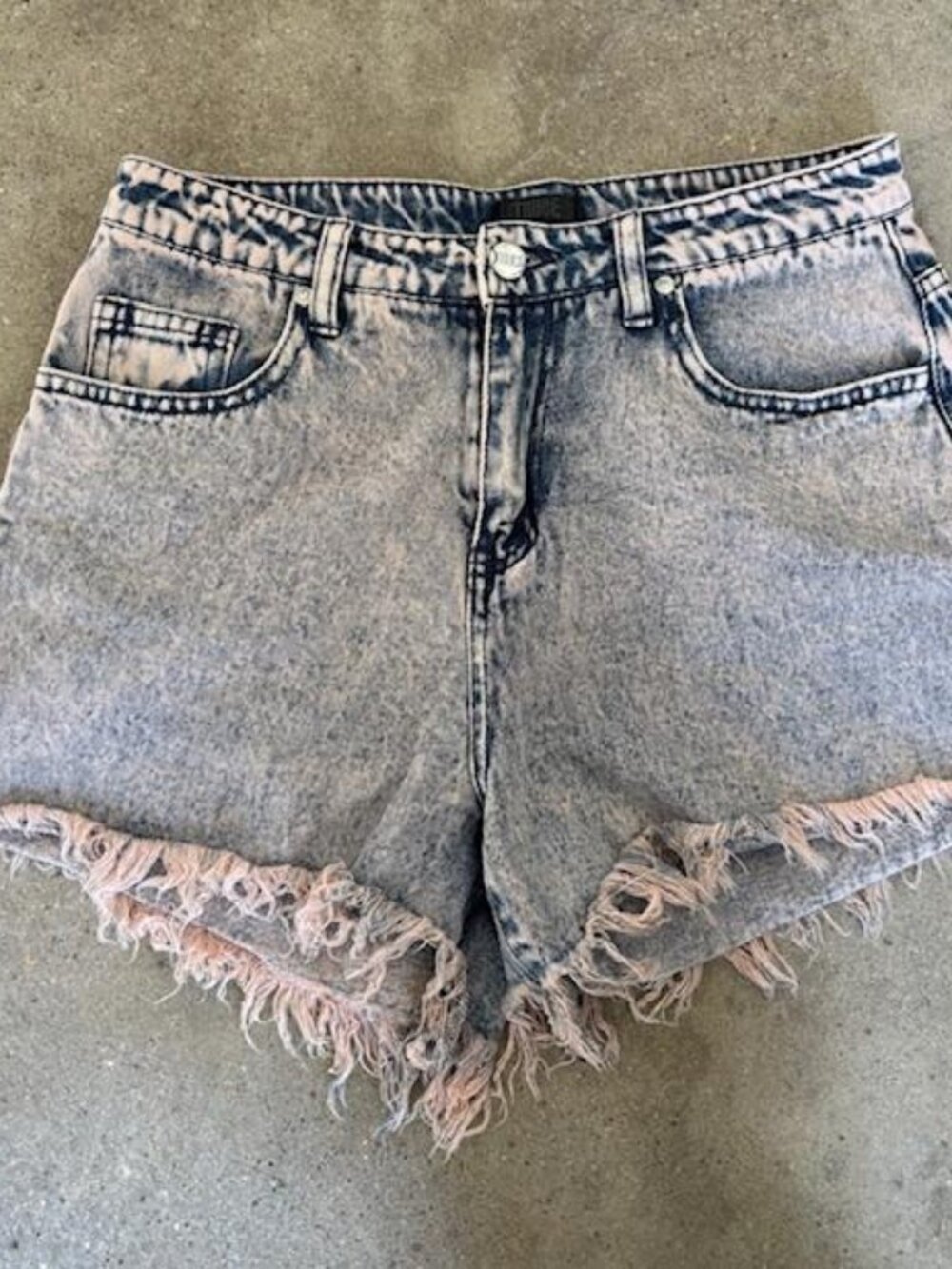 TRUCE Pink-Washed Denim Shorts